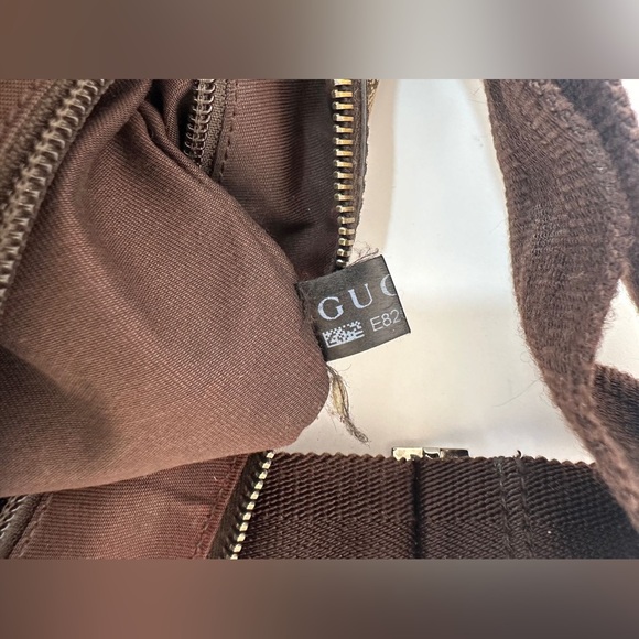 GUCCI GG Canvas Medium Sherry Half Moon Crossbody Bag